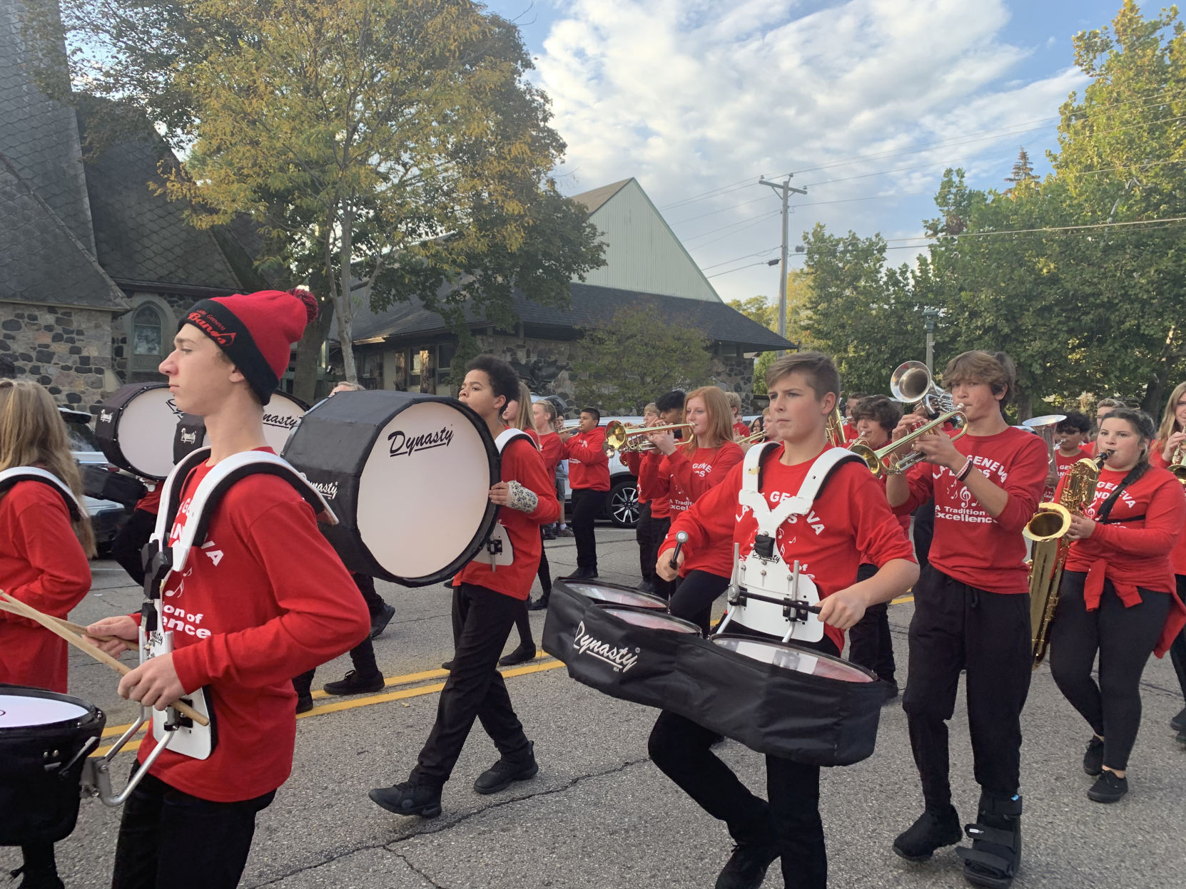Bands play during the parade